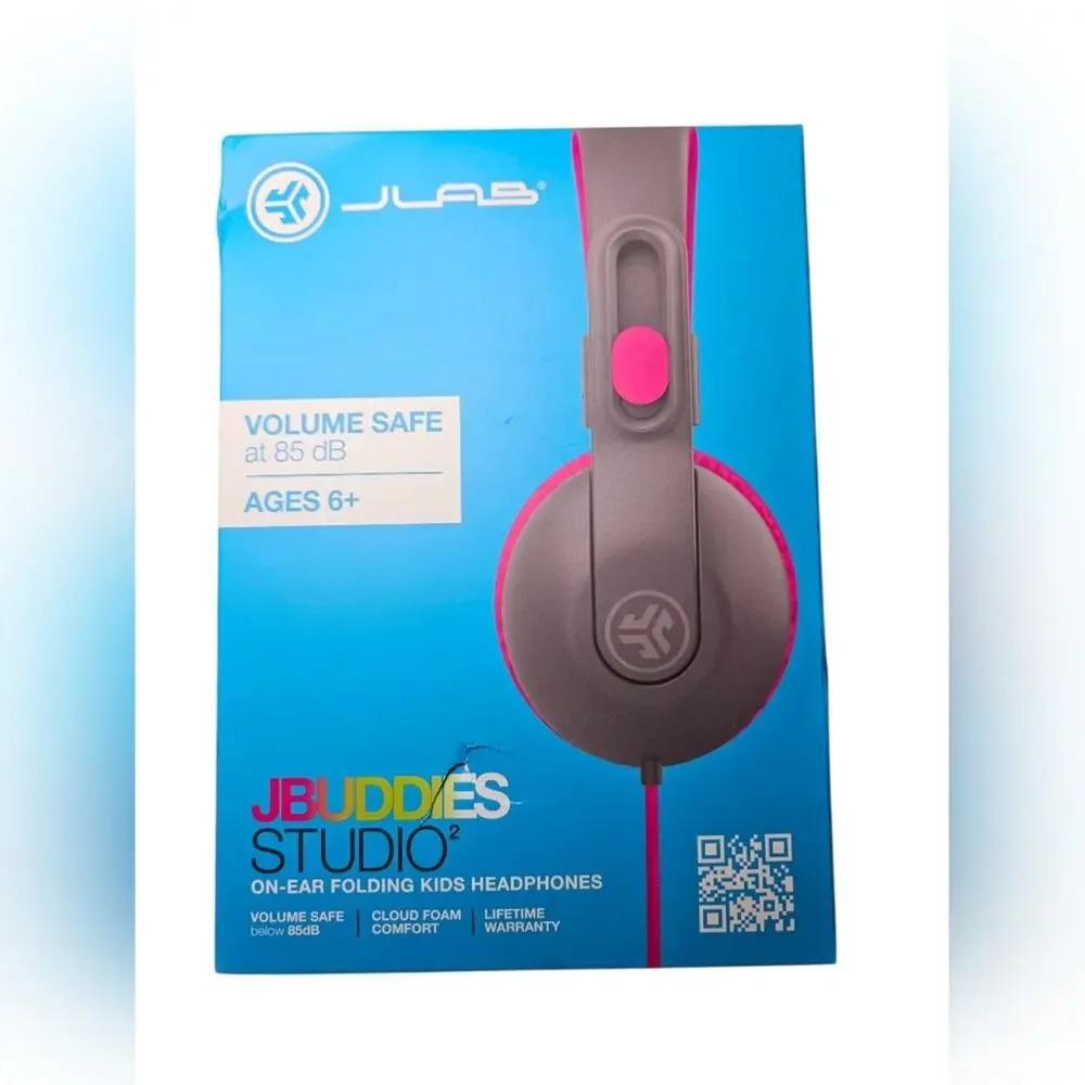 3 - NWT JLab JBuddies Studio Adult Headphones - 1 Black & Pink, 2 Blue & Black